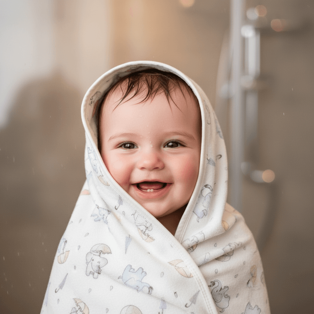 Unisex Yenidoğan Bebek %100 Organik Pamuk Fil Temalı Battaniye