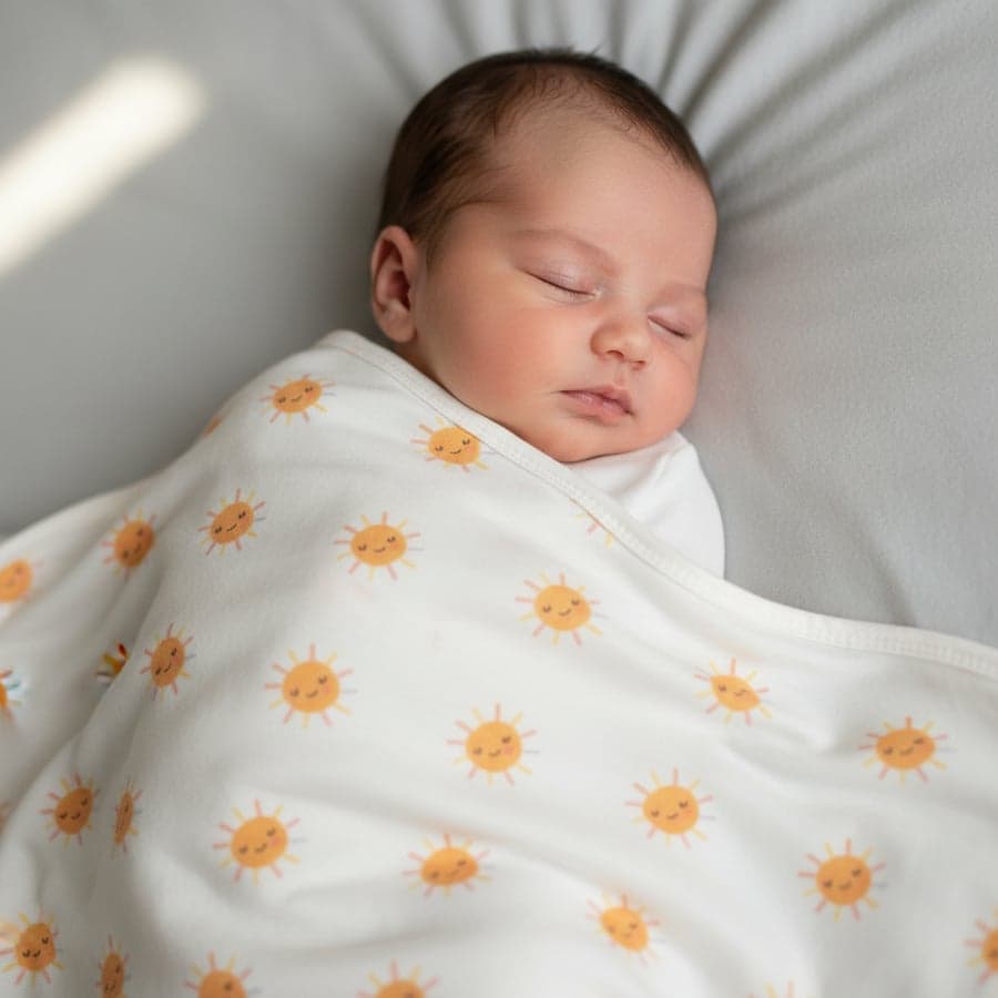 Unisex Yenidoğan Bebek %100 Organik Pamuk Güneş Temalı Battaniye