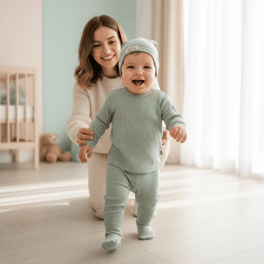 Unisex Bebek Pamuklu Şapkalı 3'lü Takım